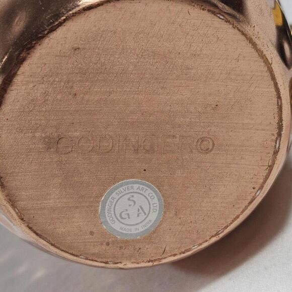 Godinger Hammered Copper Moscow Mule Mugs Cups Set of 2 - Picture 9 of 10